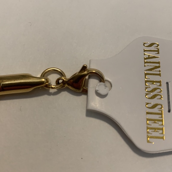 Stainless Steel Bracelet With Gold Wash - Picture 5 of 5